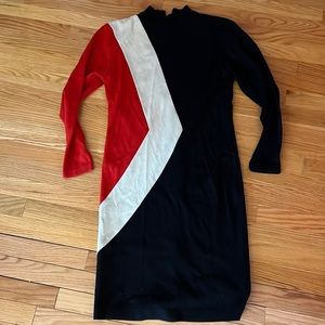 Vintage apres chic tri color dress